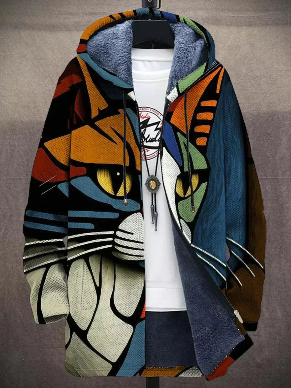 Rowan - Men's Colorblock Cardigan with Fleece-Lined Hood