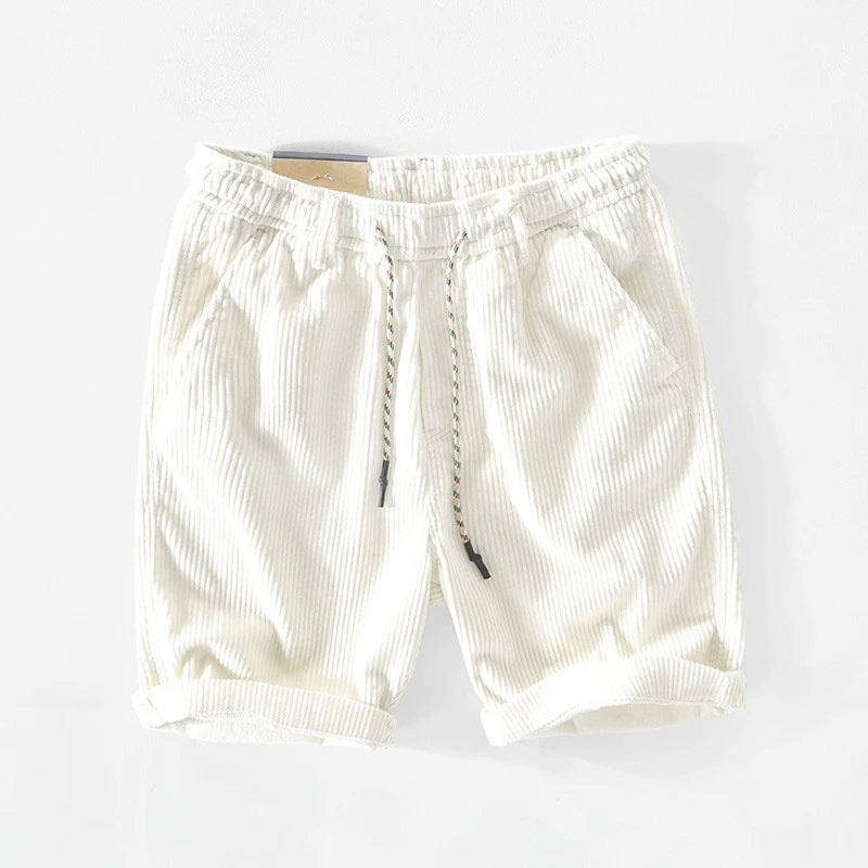 Ryan - Men’s Drawstring Elastic Waist Corduroy Casual Shorts