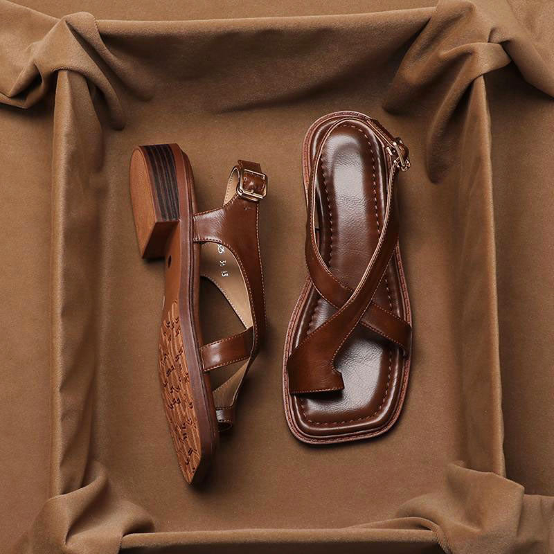 Sadie - Women’s Open Toe Cross Strap Sandals