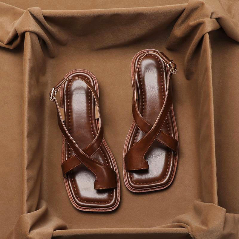 Sadie - Women’s Open Toe Cross Strap Sandals