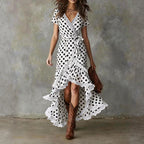 Samantha - Women's Ruffle Wrap High Low Dress