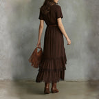 Samantha - Women's Ruffle Wrap High Low Dress