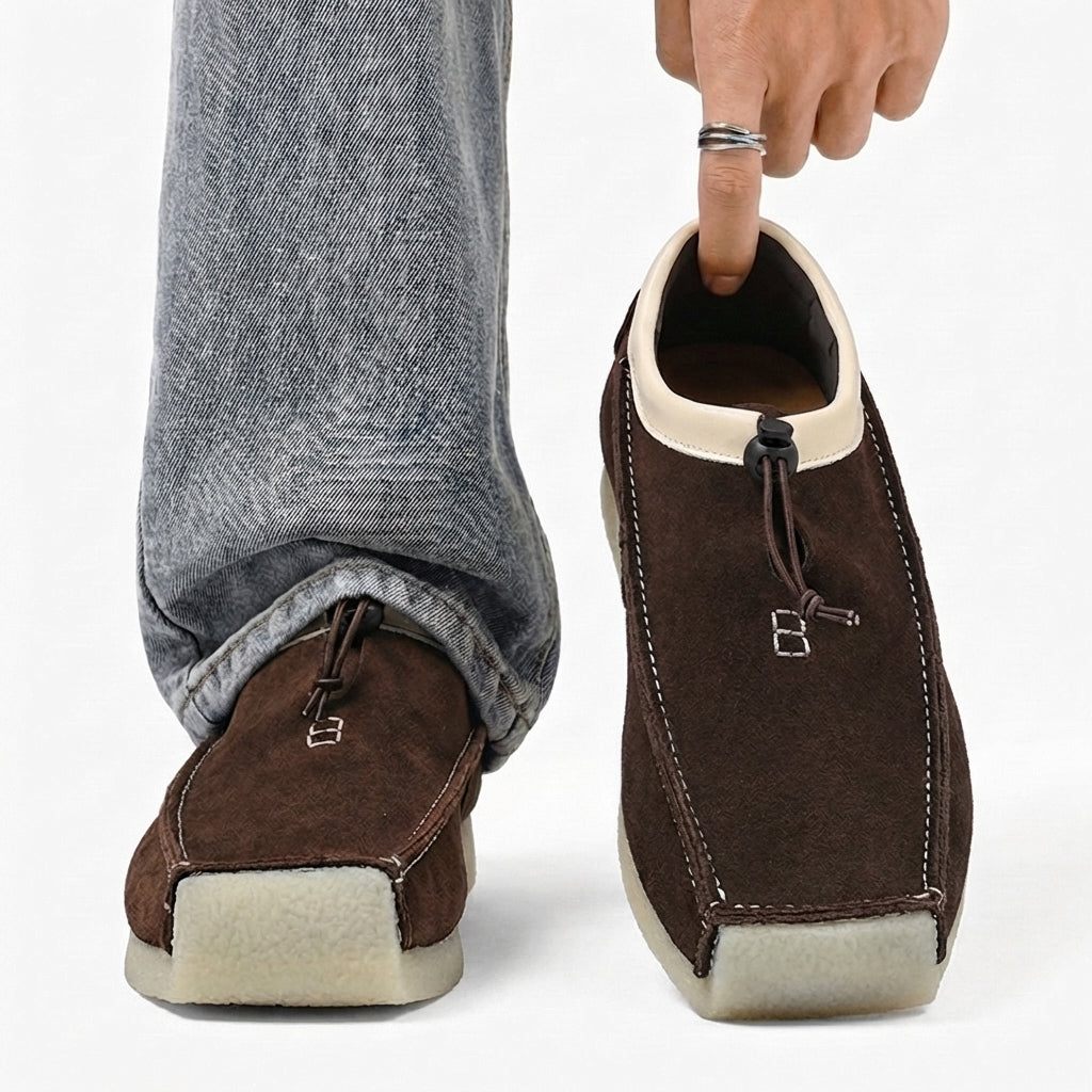 Samuel  - Men's Suede Loafers with Drawstring Tie