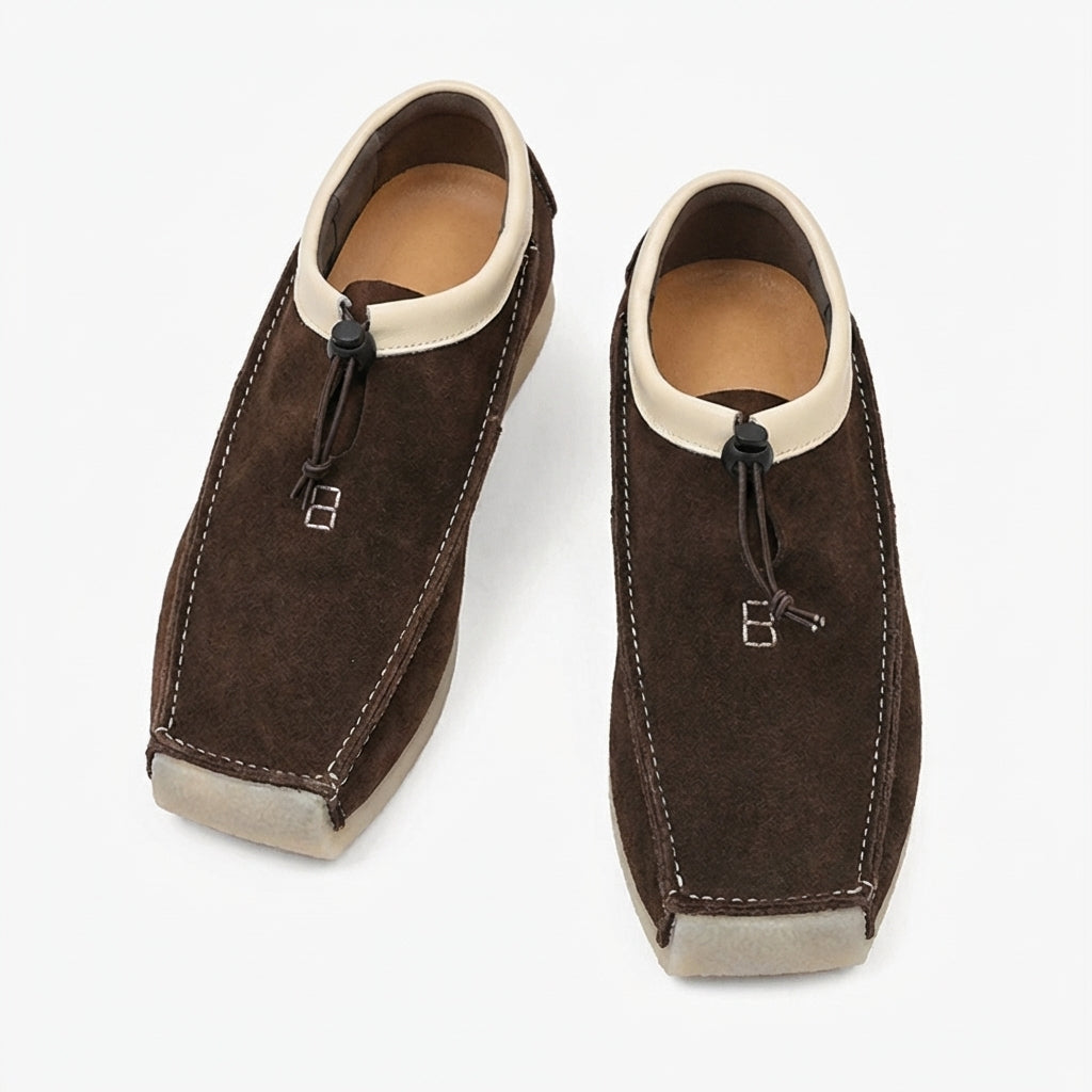 Samuel  - Men's Suede Loafers with Drawstring Tie