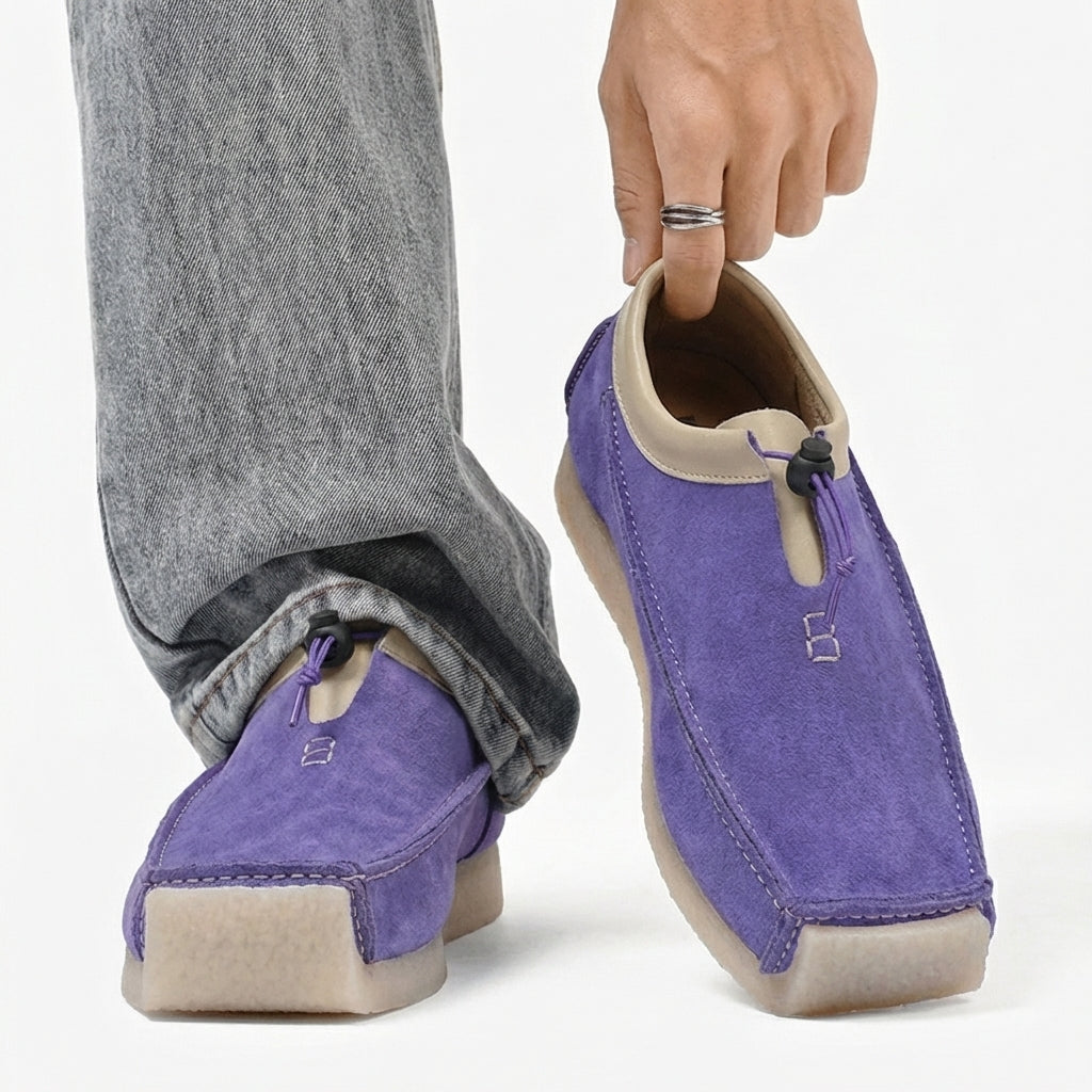 Samuel  - Men's Suede Loafers with Drawstring Tie