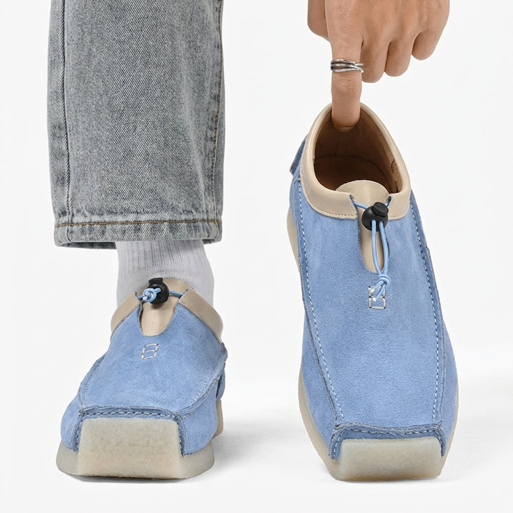 Samuel  - Men's Suede Loafers with Drawstring Tie