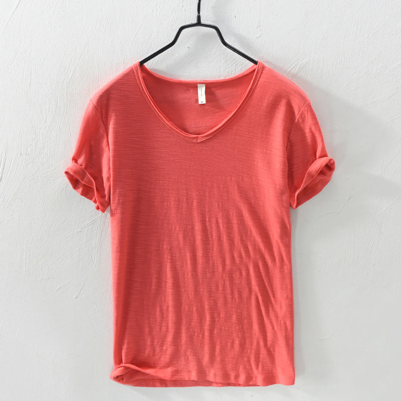 Samuel - Men’s Soft Cotton Relaxed V-Neck T-Shirt