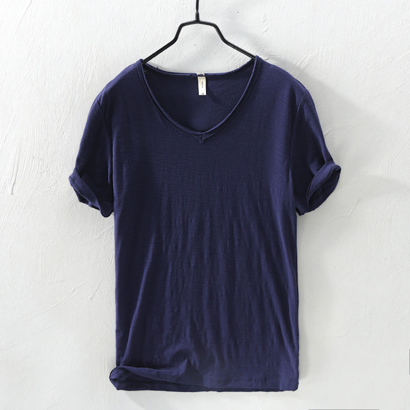 Samuel - Men’s Soft Cotton Relaxed V-Neck T-Shirt