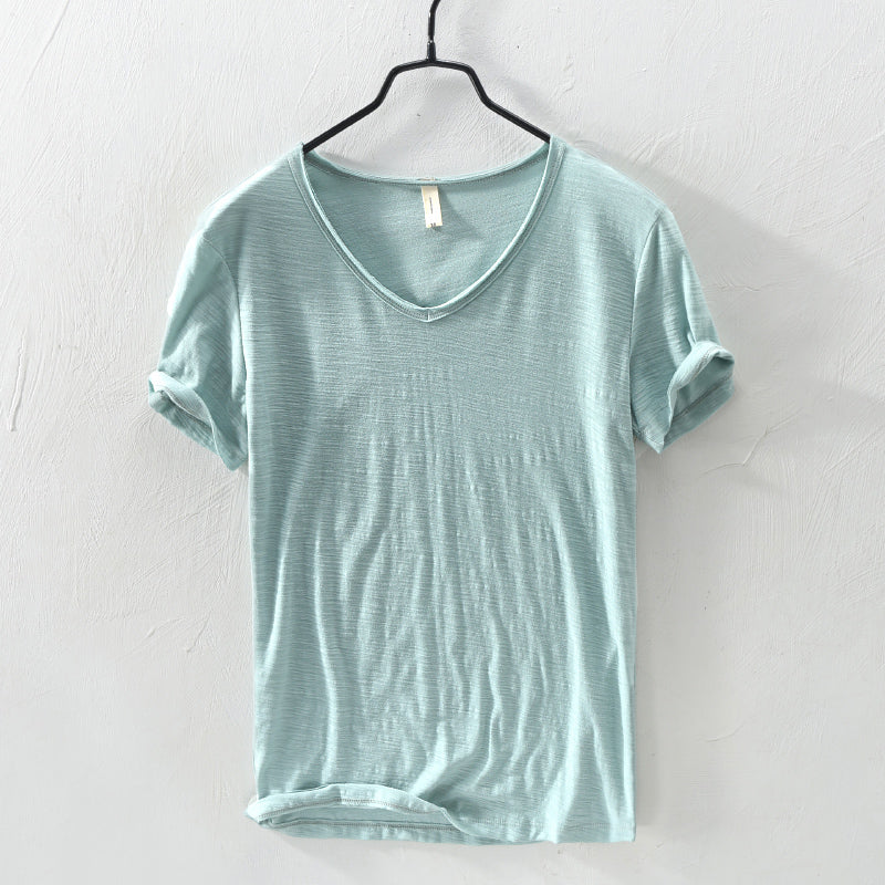Samuel - Men’s Soft Cotton Relaxed V-Neck T-Shirt