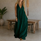 Savannah - Women's Linen Look Loose Maxi Dress