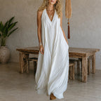 Savannah - Women's Linen Look Loose Maxi Dress