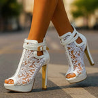 Scarlett - Women’s Elegant Lace Ankle Strap Heels