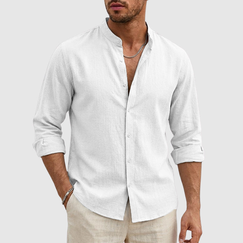 Sean - Men’s Casual Cotton Stand Collar Shirt