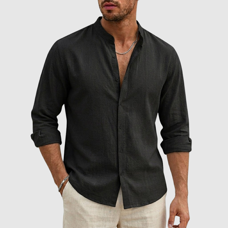 Sean - Men’s Casual Cotton Stand Collar Shirt