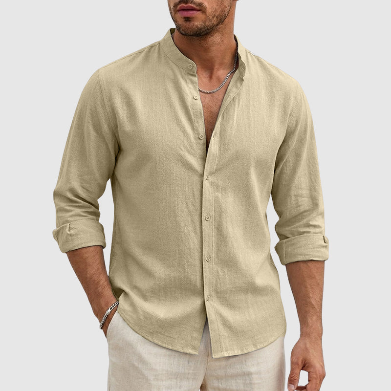 Sean - Men’s Casual Cotton Stand Collar Shirt