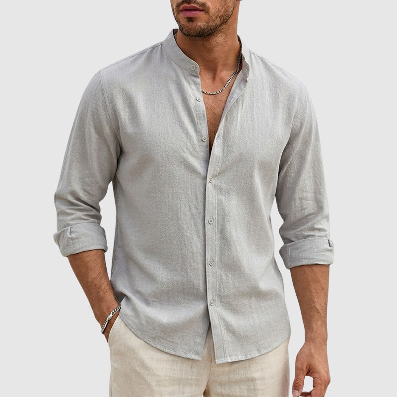 Sean - Men’s Casual Cotton Stand Collar Shirt