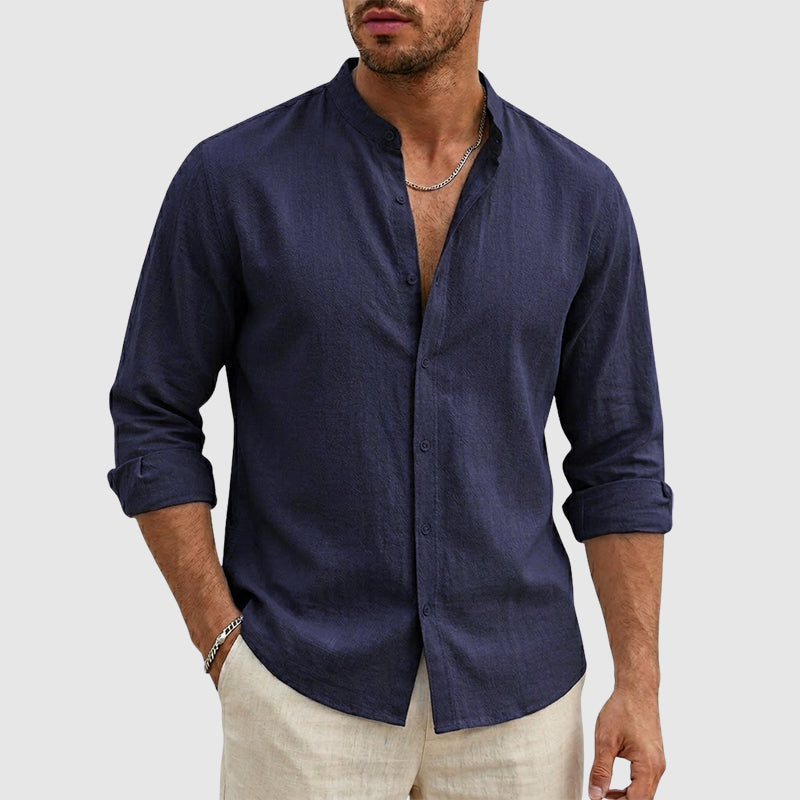 Sean - Men’s Casual Cotton Stand Collar Shirt