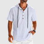 Sebastian - Men’s Cotton Hooded Henley Shirt