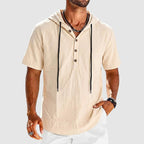 Sebastian - Men’s Cotton Hooded Henley Shirt
