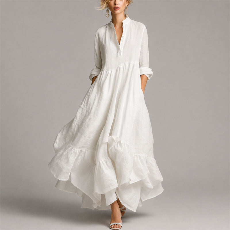 Sharon - Women’s Flowing Ruffle Hem Maxi Dress