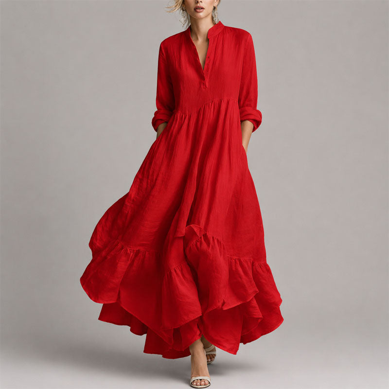 Sharon - Women’s Flowing Ruffle Hem Maxi Dress