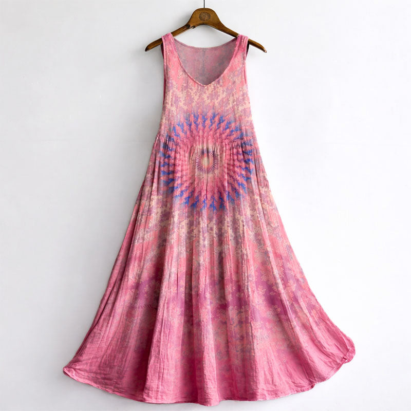 Sofia - Women’s Floral Print Sleeveless Maxi Dress