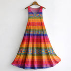 Sofia - Women’s Floral Print Sleeveless Maxi Dress