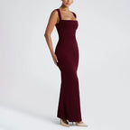 Sophia - Women's Square Neck Bodycon Maxi Dress