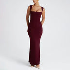 Sophia - Women's Square Neck Bodycon Maxi Dress