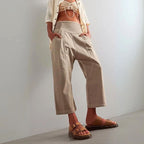 Stella - Women’s Paneled Wide Leg Crop Trousers