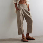 Stella - Women’s Paneled Wide Leg Crop Trousers