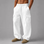 Steven - Men's Linen Cargo Drawstring Pants