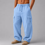 Steven - Men's Linen Cargo Drawstring Pants