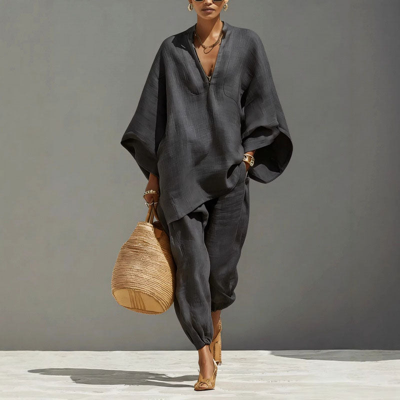 Suzanne - Women’s Relaxed Linen-Look Lounge Set