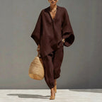Suzanne - Women’s Relaxed Linen-Look Lounge Set