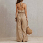 Sydney - Women's Halter Neck Wide Leg Jumpsuit