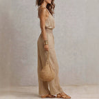Sydney - Women's Halter Neck Wide Leg Jumpsuit