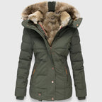 Sylvie - Women's Casual Hooded Parka Jacket with Plush Faux Fur Trim
