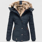 Sylvie - Women's Casual Hooded Parka Jacket with Plush Faux Fur Trim
