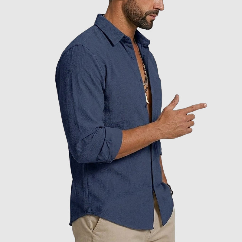 Terry - Men's Relaxed Fit Button-Up Cotton Shirt