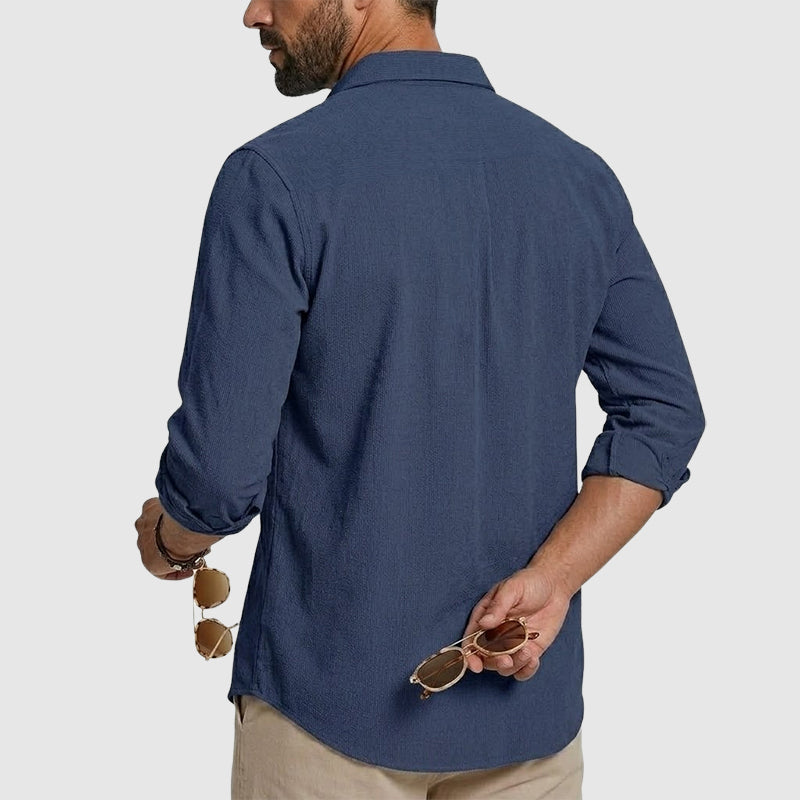 Terry - Men's Relaxed Fit Button-Up Cotton Shirt