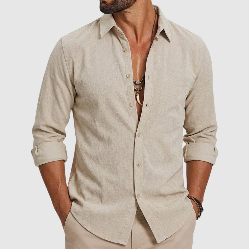Terry - Men's Relaxed Fit Button-Up Cotton Shirt
