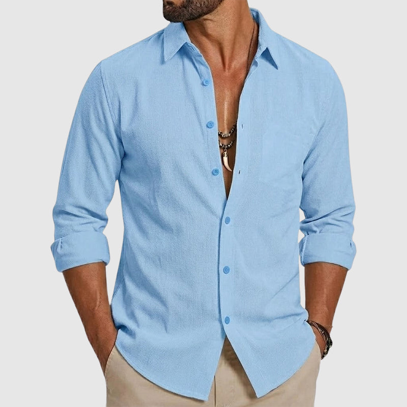Terry - Men's Relaxed Fit Button-Up Cotton Shirt