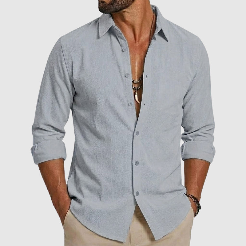 Terry - Men's Relaxed Fit Button-Up Cotton Shirt