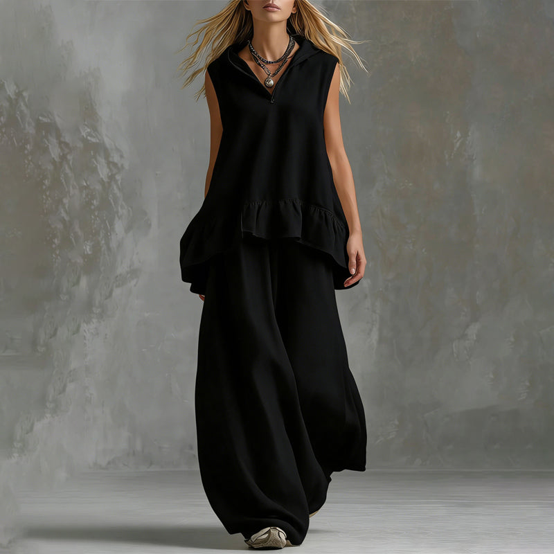 Thea - Women's Sleeveless Top and Pants Linen Set