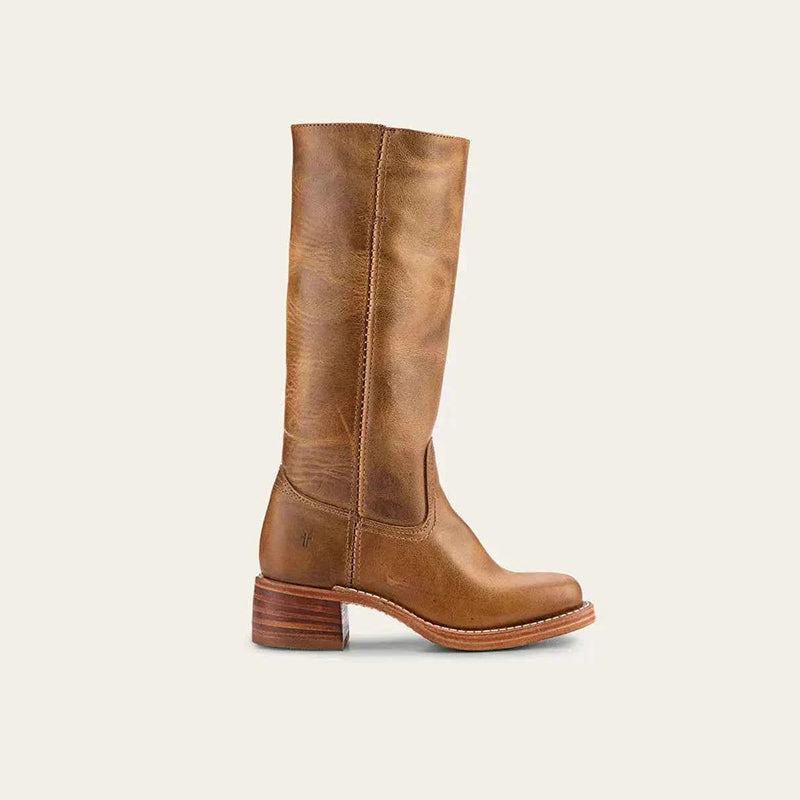Thelma - Women's Knee-High Block Heel Side Zip Boots