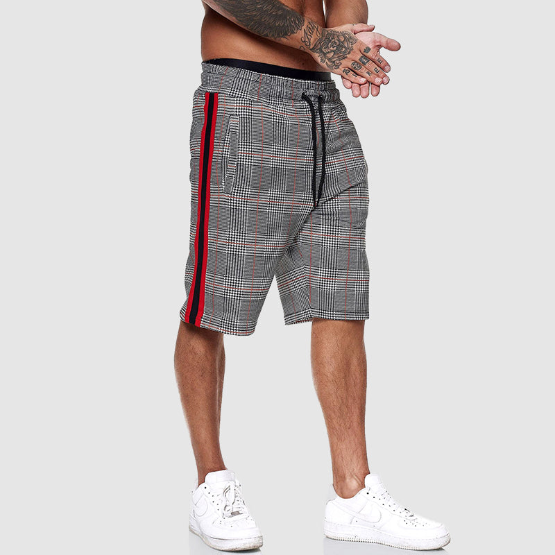 Thomas - Men’s Stylish Jersey Drawstring Plaid Shorts