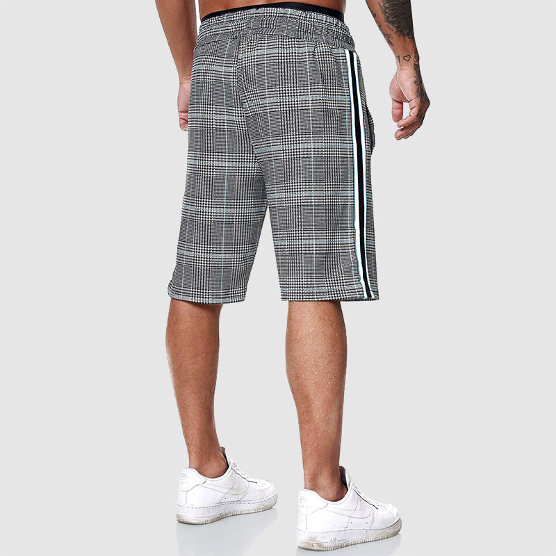 Thomas - Men’s Stylish Jersey Drawstring Plaid Shorts