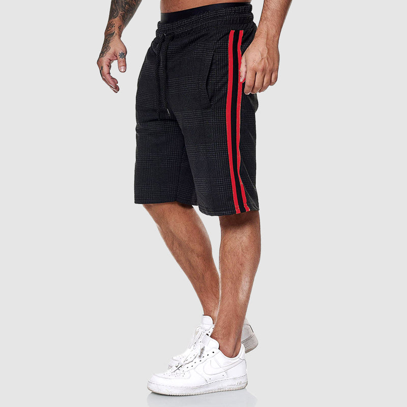 Thomas - Men’s Stylish Jersey Drawstring Plaid Shorts