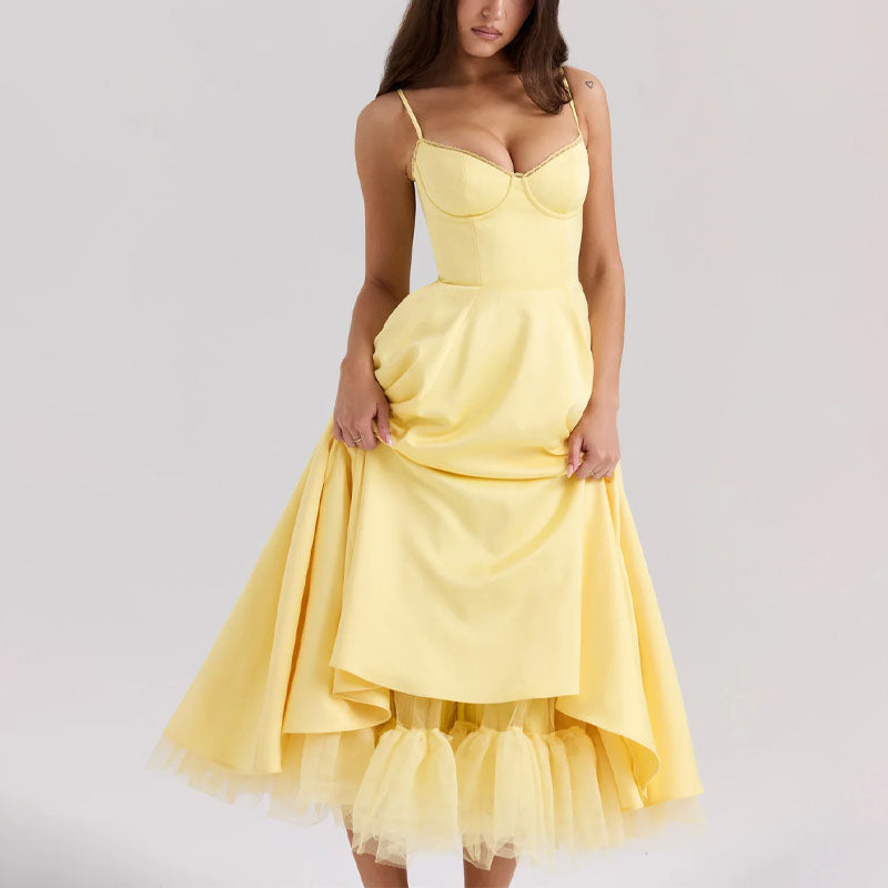 Valerie - Women's Structured Corset Midi Dress